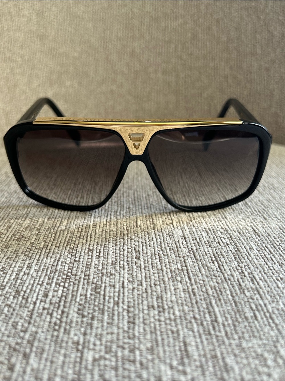 Louis Vuitton Black and Gold Shield Unisex Sunglasses, 100% Authentic